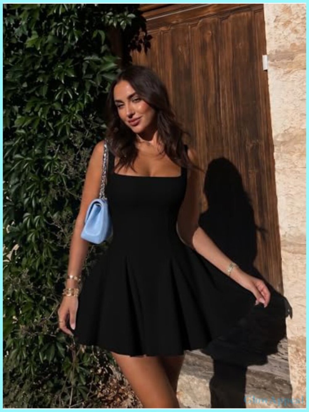 Square Neck Mini Dress Bodycon Sleeveless A-Line Homecoming Party Clubwear - Picture 3 of 6